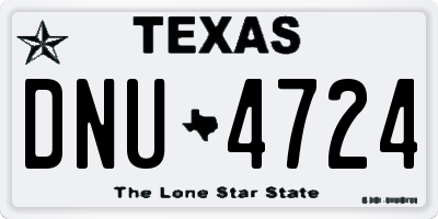 TX license plate DNU4724