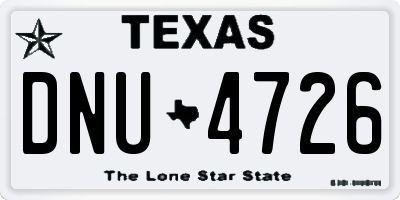 TX license plate DNU4726