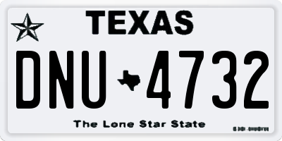 TX license plate DNU4732