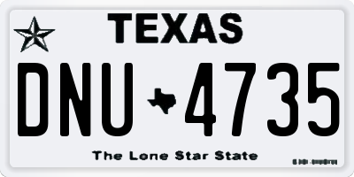 TX license plate DNU4735