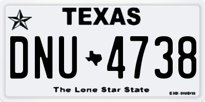 TX license plate DNU4738