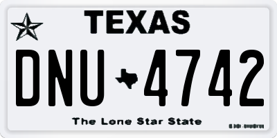 TX license plate DNU4742