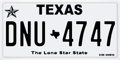 TX license plate DNU4747