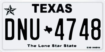 TX license plate DNU4748