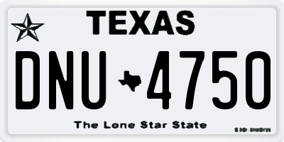 TX license plate DNU4750
