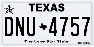 TX license plate DNU4757