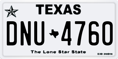 TX license plate DNU4760