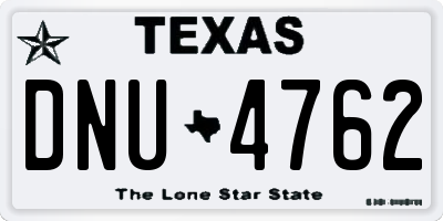 TX license plate DNU4762