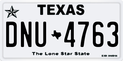 TX license plate DNU4763