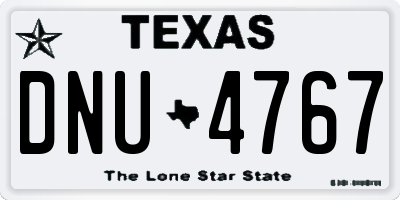 TX license plate DNU4767