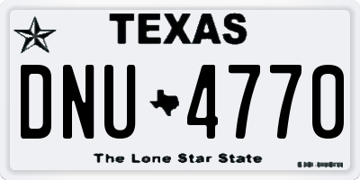 TX license plate DNU4770
