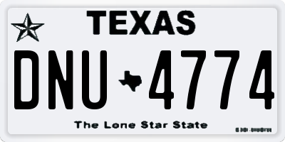 TX license plate DNU4774
