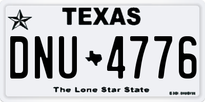 TX license plate DNU4776