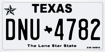 TX license plate DNU4782