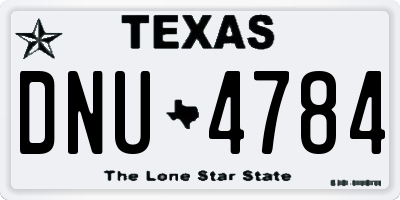 TX license plate DNU4784