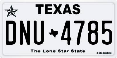 TX license plate DNU4785