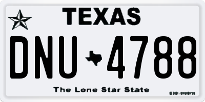TX license plate DNU4788