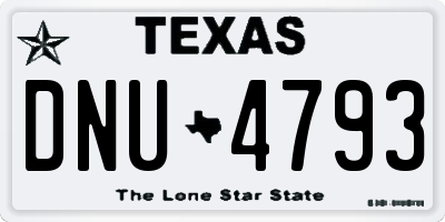 TX license plate DNU4793