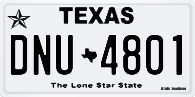 TX license plate DNU4801
