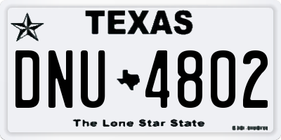 TX license plate DNU4802