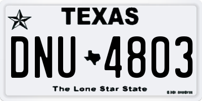 TX license plate DNU4803