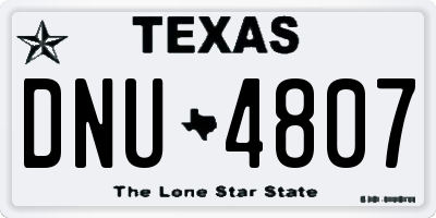 TX license plate DNU4807