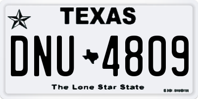 TX license plate DNU4809