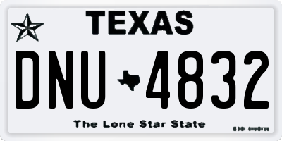 TX license plate DNU4832