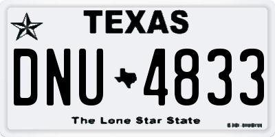 TX license plate DNU4833