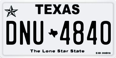 TX license plate DNU4840