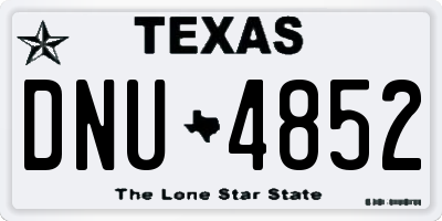 TX license plate DNU4852