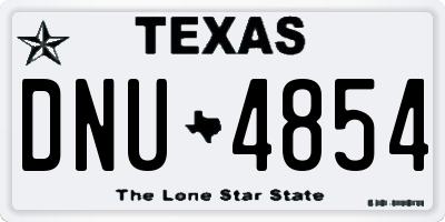 TX license plate DNU4854
