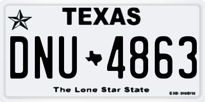 TX license plate DNU4863