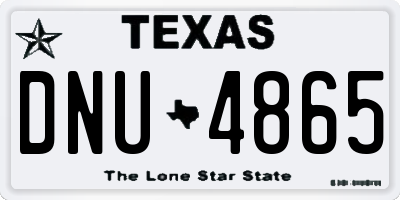 TX license plate DNU4865