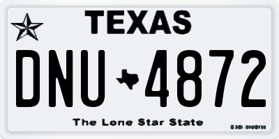 TX license plate DNU4872