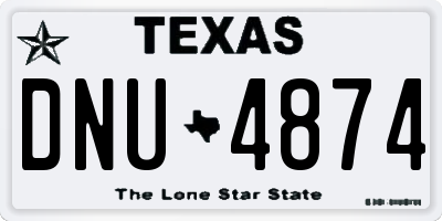 TX license plate DNU4874