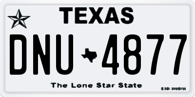 TX license plate DNU4877
