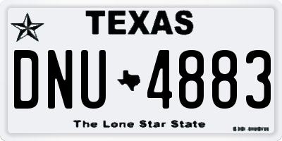 TX license plate DNU4883