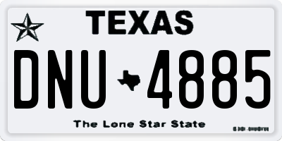 TX license plate DNU4885