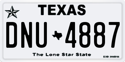 TX license plate DNU4887