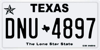 TX license plate DNU4897