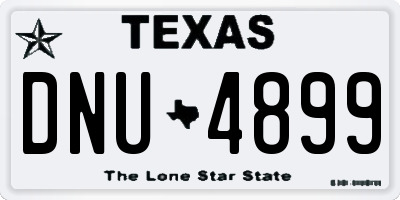 TX license plate DNU4899