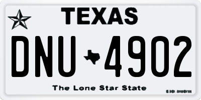 TX license plate DNU4902