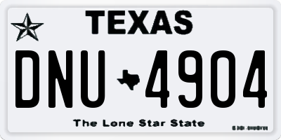 TX license plate DNU4904