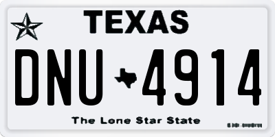 TX license plate DNU4914