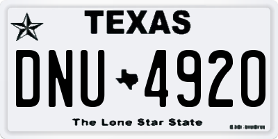 TX license plate DNU4920