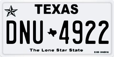 TX license plate DNU4922