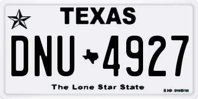 TX license plate DNU4927