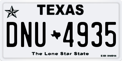 TX license plate DNU4935