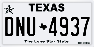 TX license plate DNU4937